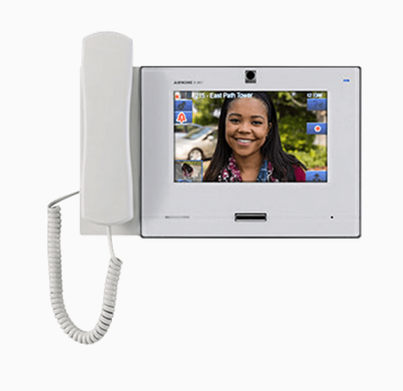 Aiphone IX-MV7-HW-JP SIP Compatible IP Video Master Station 7" Touchscreen and Privacy Handset, TAA Compliant, White Finish