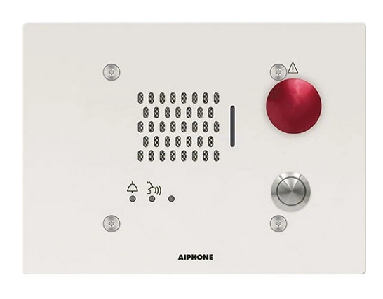 Aiphone IX-NVP2 3-Gang Door Station, SIP Compatible, Weather and Vandal Resistant, 2 Call Buttons, White Power-Coared Finish