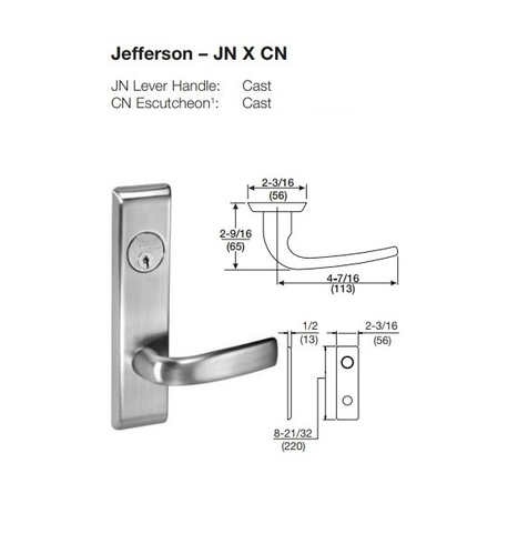 ACCENTRA 8801FL Grade 1 Passage or Closet Mortise Lock