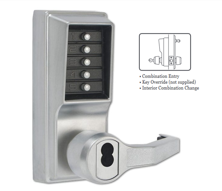 Dormakaba L1021 Simplex Mechanical Pushbutton Lever Lock with Key Override