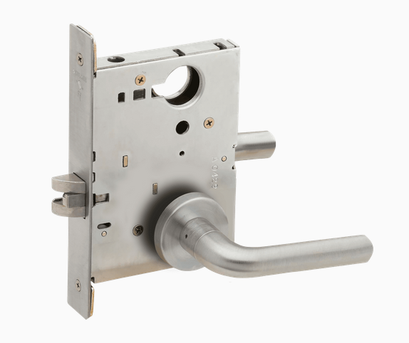 Schlage L9010 Grade 1 Mortise Passage Latch, A Rose, Satin Chrome Finish, Field Reversible