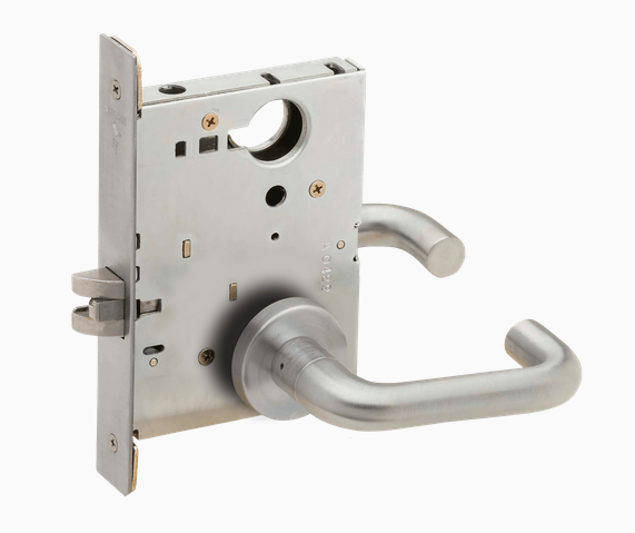 Schlage L9010 Grade 1 Mortise Passage Latch, A Rose, Satin Chrome Finish, Field Reversible