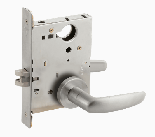 Schlage L9010 Grade 1 Mortise Passage Latch, A Rose, Satin Chrome Finish, Field Reversible