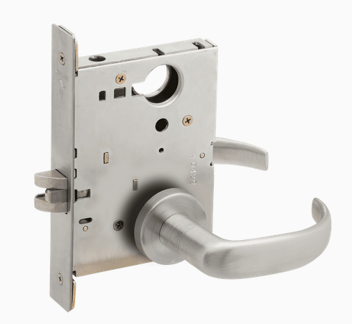 Schlage L9010 Grade 1 Mortise Passage Latch, A Rose, Satin Chrome Finish, Field Reversible