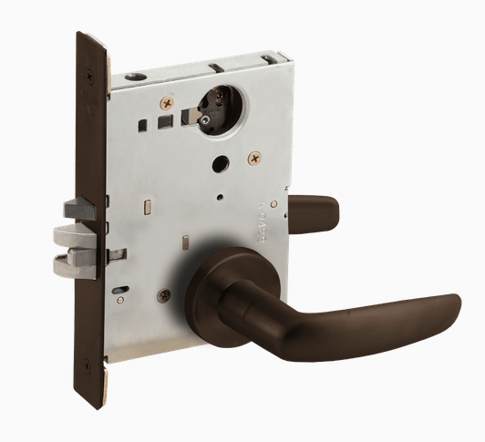 Schlage L9050L 07A Grade 1 Office and Inner Entry Mortise Lock, Less Cylinder, 07 Lever, A Rose