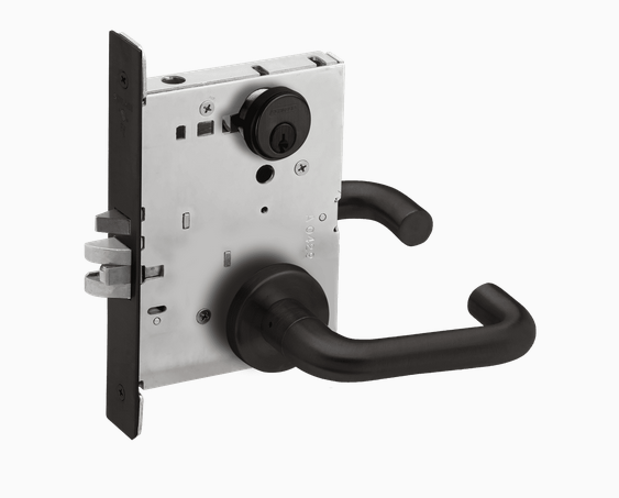 Schlage L9050P 03A Grade 1 Entrance Office Mortise Lock, Conventional Cylinder, 03 Lever, A Rose
