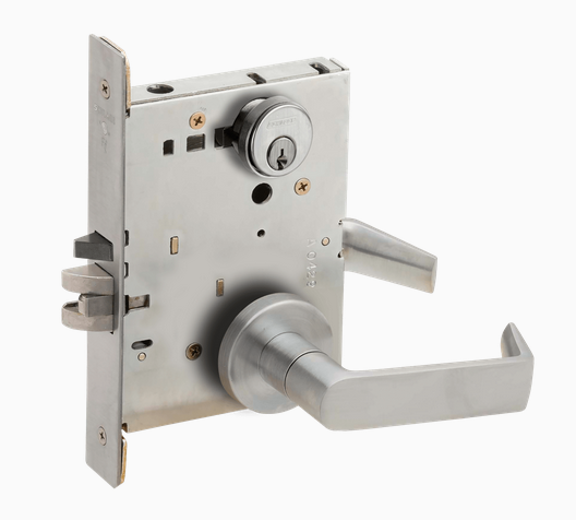 Schlage L9080P 06A Grade 1 Storeroom Mortise Lock, Conventional Cylinder, 06 Lever, A Rose
