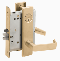 Schlage L9050P 06L Grade 1 Office and Inner Entry Mortise Lock, Conventional Cylinder, 06 Lever, L Escutcheon