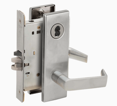 Schlage L9080J 06N Grade 1 Storeroom Mortise Lock, Schlage FSIC Less Core, 06 Lever, N Escutcheon