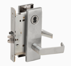 Schlage L9080B 06N Grade 1 Storeroom Mortise Lock, SFIC Prep Less Core, 06 Lever, N Escutcheon