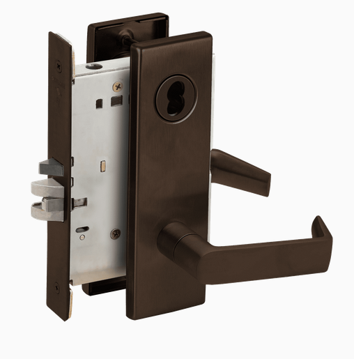 Schlage L9080J 06N Grade 1 Storeroom Mortise Lock, Schlage FSIC Less Core, 06 Lever, N Escutcheon