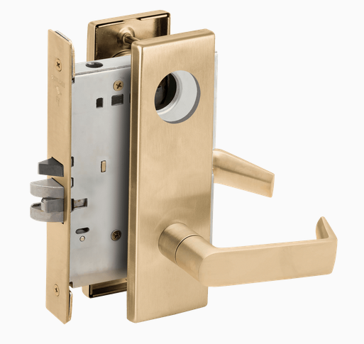Schlage L9080L 06N Grade 1 Storeroom Mortise Lock, Less Cylinder, 06 Lever, N Escutcheon