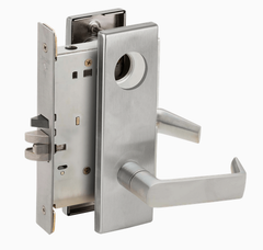 Schlage L9080L 06N Grade 1 Storeroom Mortise Lock, Less Cylinder, 06 Lever, N Escutcheon