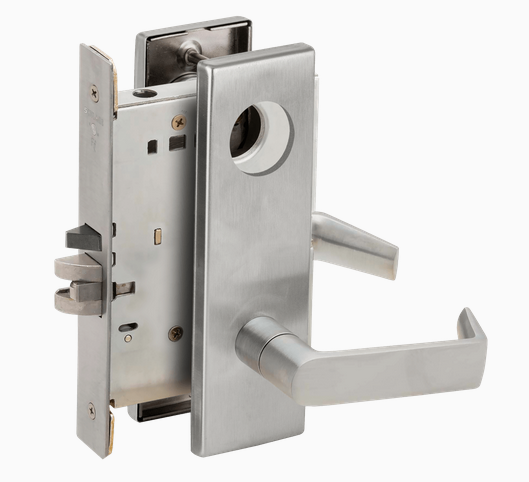Schlage L9080L 06N Grade 1 Storeroom Mortise Lock, Less Cylinder, 06 Lever, N Escutcheon