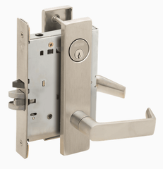 Schlage L9080P 06L Grade 1 Storeroom Mortise Lock, Conventional Cylinder, 06 Lever, L Escutcheon