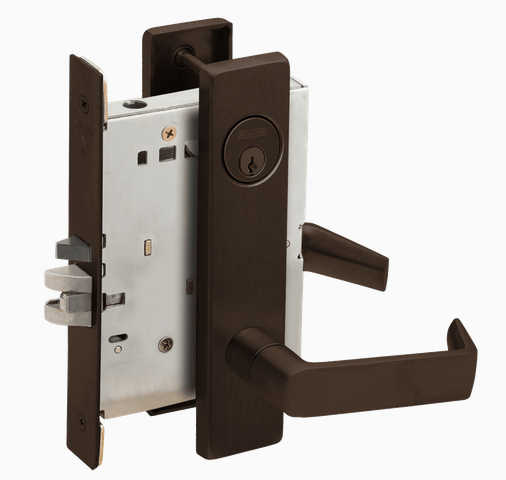 Schlage L9080P 06L Grade 1 Storeroom Mortise Lock, Conventional Cylinder, 06 Lever, L Escutcheon