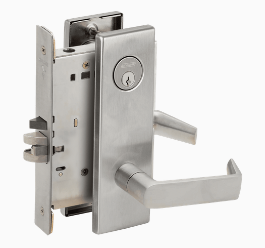 Schlage L9080P 06N Grade 1 Storeroom Mortise Lock, Conventional Cylinder, 06 Lever, N Escutcheon