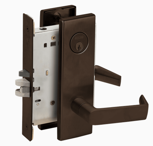 Schlage L9080P 06N Grade 1 Storeroom Mortise Lock, Conventional Cylinder, 06 Lever, N Escutcheon