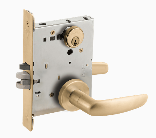 Schlage L9080P 07A Grade 1 Storeroom Mortise Lock, Conventional Cylinder, 07 Lever, A Rose