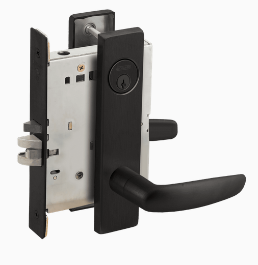 Schlage L9080P 07L Grade 1 Storeroom Mortise Lock, Conventional Cylinder, 07 Lever, L Escutcheon