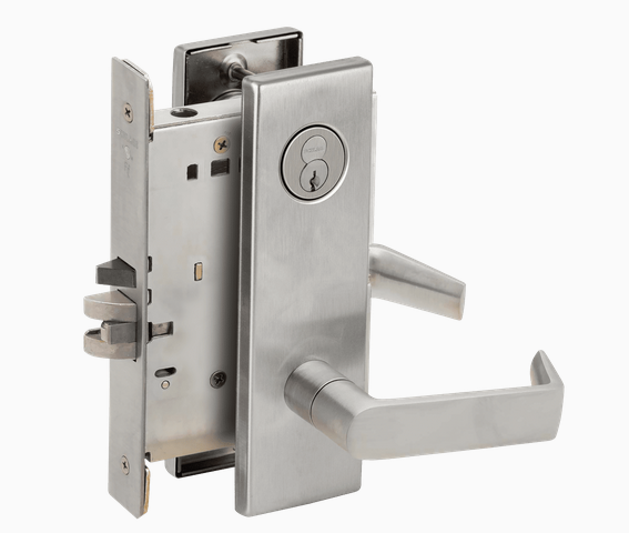 Schlage L9080R 06N Grade 1 Storeroom Mortise Lock, Schlage FSIC With Core, 06 Lever, N Escutcheon