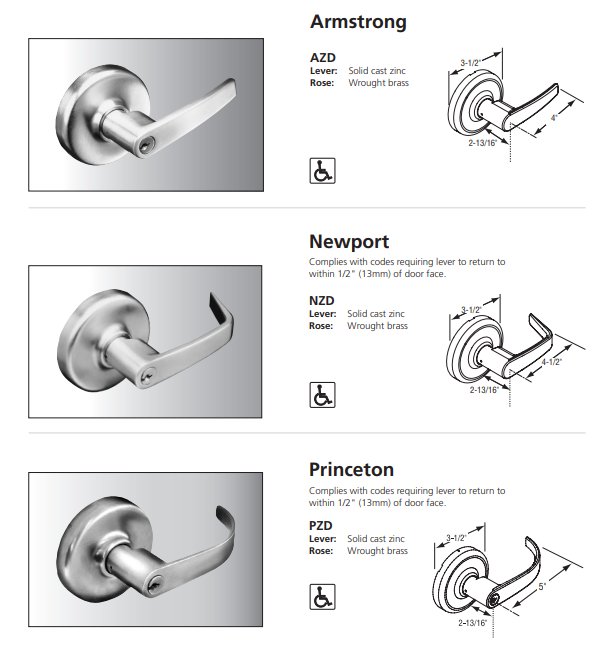 Corbin Russwin CL3810 Grade 2 Passage or Closet Cylindrical Lock