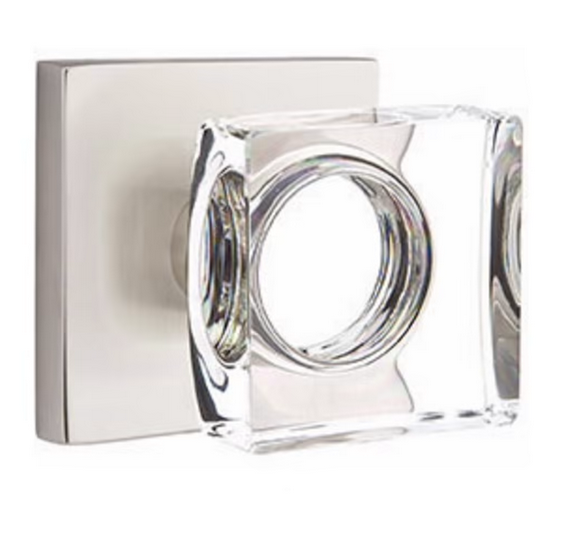 Emtek Modern Square Glass Knobset