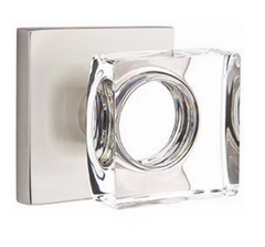 Emtek Modern Square Glass Knobset