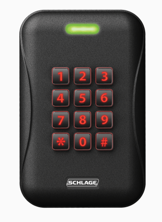 Schlage Electronics MTK15 Networked Multi-Technology Reader with Keypad, Wall Mount, Black