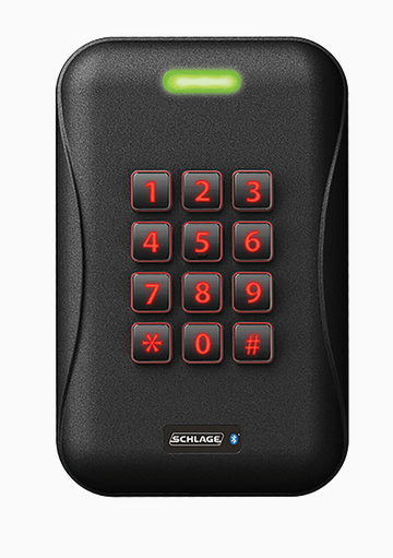 Schlage Electronics MTKB15 Single-Gang Mount, Mobile-Enabled, Multi-Technology Reader with Keypad, Black Finish