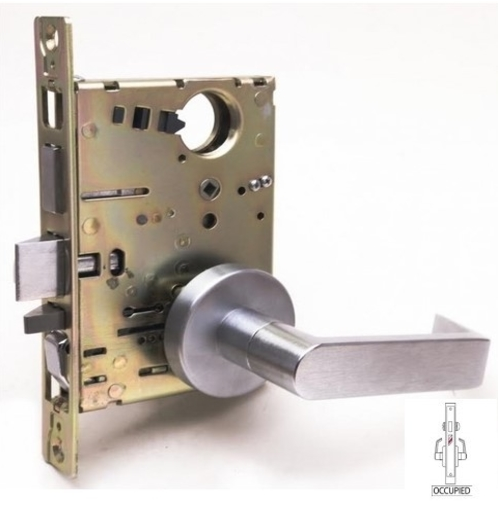 Cal-Royal NM8445 Privacy Mortise Lock with Deadbolt, Coin Turn Outside and Occupancy Indicator