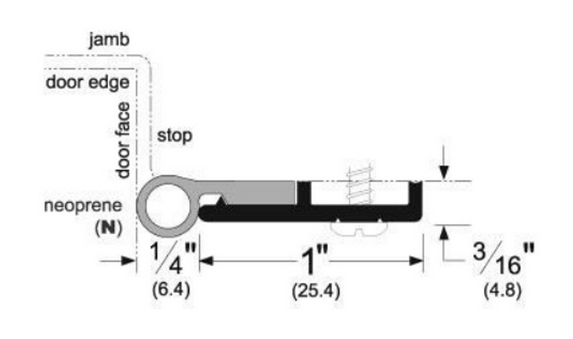 Pemko 319CN Perimeter Gasketing, Clear Anodized Aluminum with Black EPDM insert, 36" x 84" Opening
