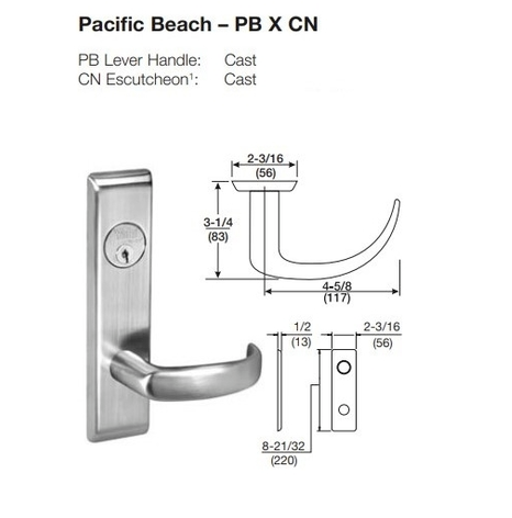 ACCENTRA 8860-2FL Grade 1 Store Door Mortise Lock