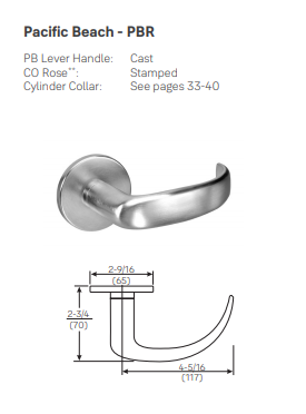 ACCENTRA (Formerly Yale) NTM617-NR NexTouch Sectional Mortise Lock w/Pushbutton Keypad - Cylinder Override -w/Thumbturn