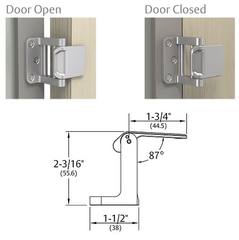 Pemko PDLAA Hospitality Privacy Door Latch, Satin Chrome or Black Suede Powder Coat