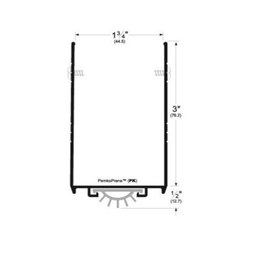 Pemko 221AV Door Shoe/Kickplate, Vinyl Bottom Seal - 1 3/4" Width x 3 1/2"" Height