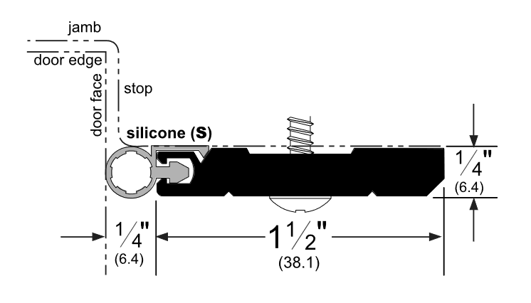 Pemko 2891AS Perimeter Gasket, Heavy Duty, Mill Aluminum, Silicon Insert for 3' x 7' Opening