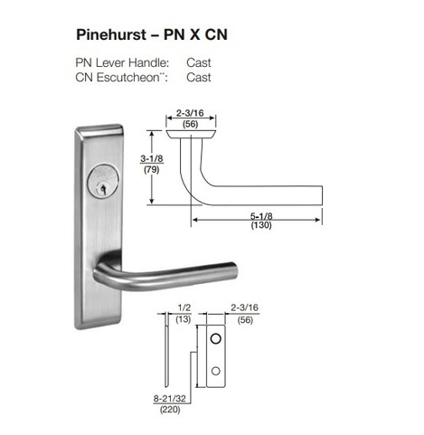 ACCENTRA 8801FL Grade 1 Passage or Closet Mortise Lock