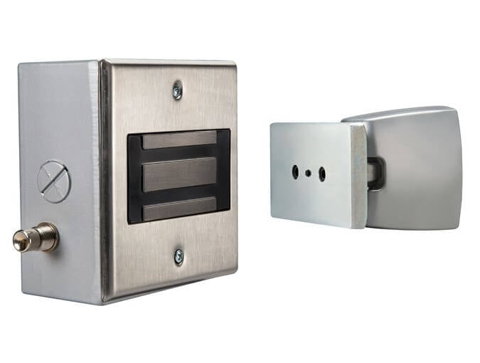 Rixson 993M Electromagnetic Door Holder/Release, High Hold Wall (with Switch) Aluminum Painted