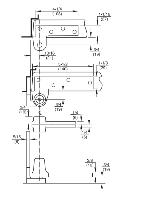 Rixson 195 3/4" Offset Hung Pivot (Includes 180 Top Pivot)