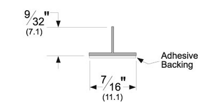 Pemko S771 Silicone Astragal/Meeting Stile Gasket, 9/32" x 7/16", 7' Roll with Self Adhesive
