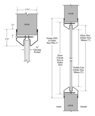 Rockwood LT-B1 Vision Beveled Lite Kit - 3/8" Glazing Pocket for 1/4" Glass