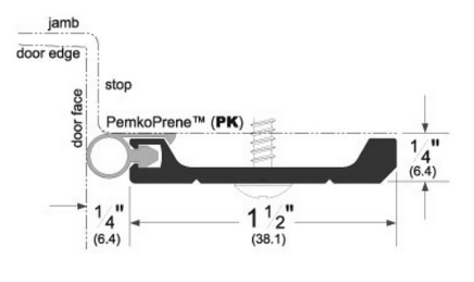 Pemko 290APK84 Heavy-Duty Perimeter Gasketing, Mill Finish Aluminum w/PemkoPrene™ Seal