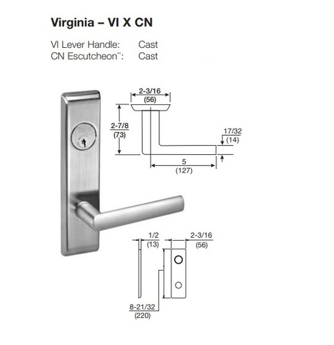 ACCENTRA 8801FL Grade 1 Passage or Closet Mortise Lock