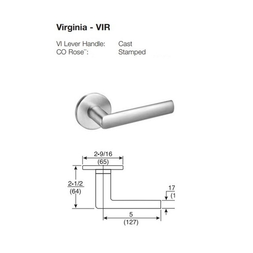ACCENTRA (Formerly Yale) 8865FL Grade 1 Bathroom Mortise Lever Lock - Thumbturn BOTH Sides