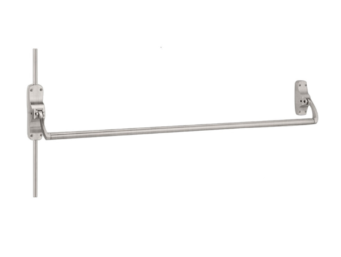 Von Duprin 8847F Fire Rated 3' Wide Stile Crossbar Concealed Vertical Rod Exit Device, Less Dogging, Satin Chrome