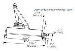 ACCENTRA 1101BF Grade 1 Door Closer, Tri-Packed (Regular, Parallel, Top Jamb Mount), Non-Hold Open, Size 1-4