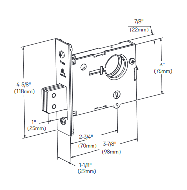 ACCENTRA 352 Single Cylinder Outside x Thumbturn Inside Mortise Deadlock
