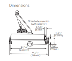 ACCENTRA YDC201 Economy Multi-Sized (1-4) Door Closer- Non-Hold Open